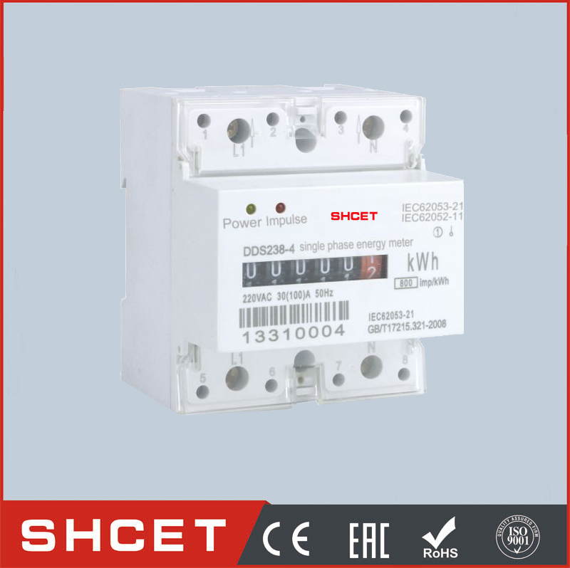 DDS238-1P(Mechanical step register ) Single Phase Din Rail Type Watt Hour Meter electric energy meter