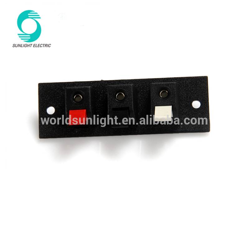 WP3-2 old type 3P Red& Black&White Clip push terminal type spring Wiring clip speaker terminal block connector