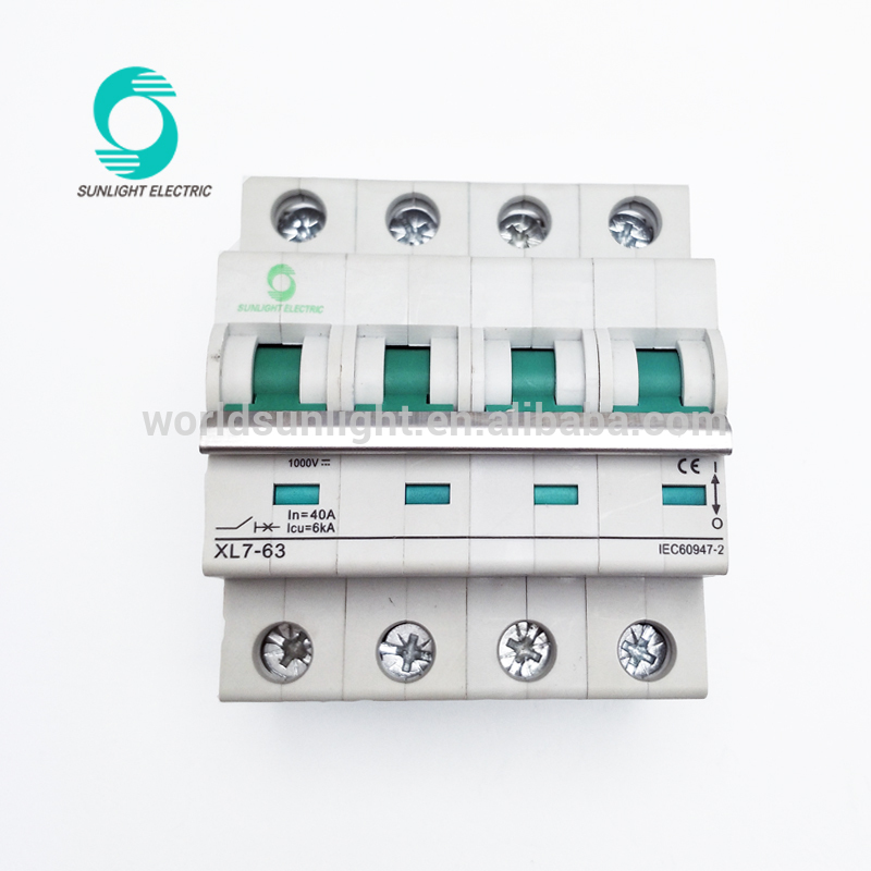 Yueqing Xianglang CE approval DC 1000V 20A 6kA 4P mini miniature dc circuit breaker
