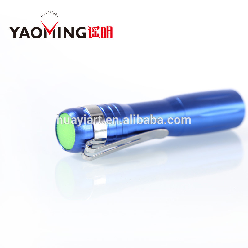 mini AA Battery CE certificated led flashlight with pen clip