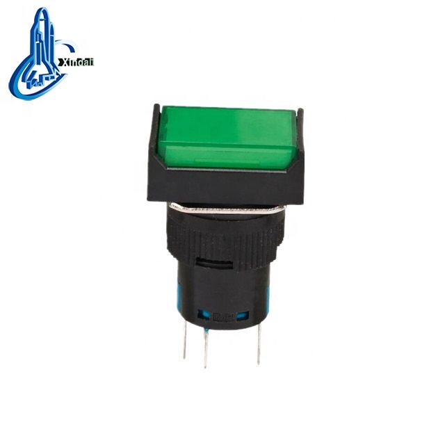 push pull rectangular industrial pushbuttons switch with LED green indicator lights 24/220V XDL16-CFXD