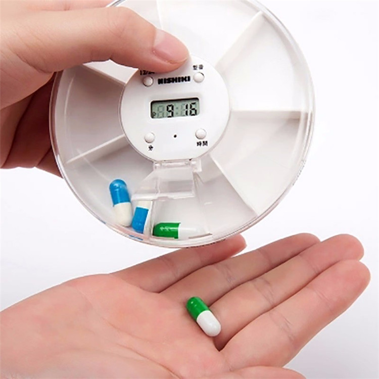 Portable Mini Pill Storage Case 7 Days Reminder Medical Box 5 Alarms Timed Digital Pill Boxes Organizer Easy For Carrying