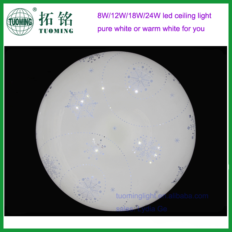 Indoor round surface mounted acrylic emergency led ceiling light for home