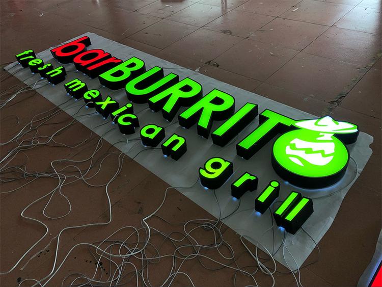 Eye-Catching large outdoor acrylic led sign boards custom made led logo sign