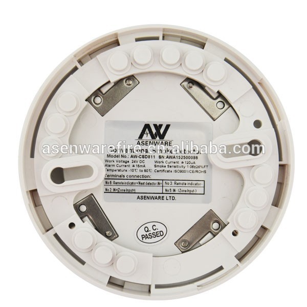 High quality smoke detector sensor, 24VDC plastic smoke detector sensor smoke fire alarm detector