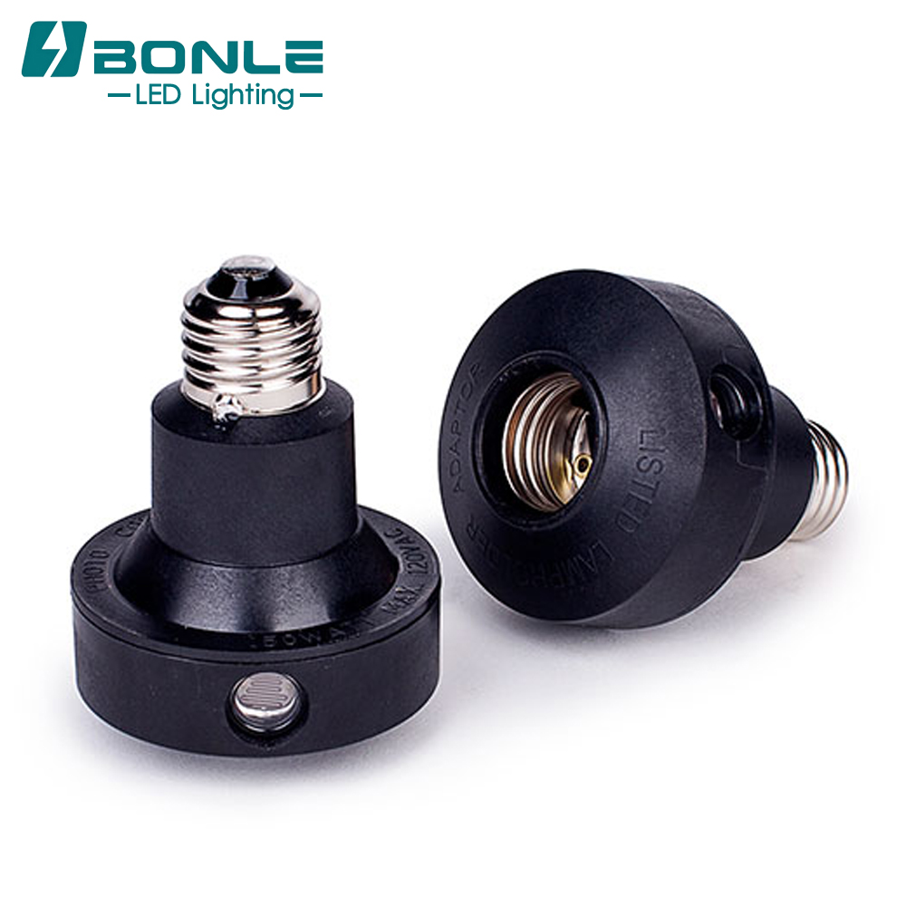 Black E26 E27 Thermo Type Screw In Photoelectric Switch