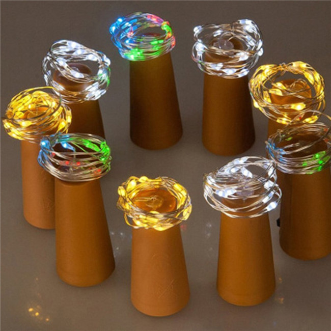 DIY Wine Stopper Light Cork Bottle Shape Battery LED Copper Wire String Lights For Wedding Christmas Party