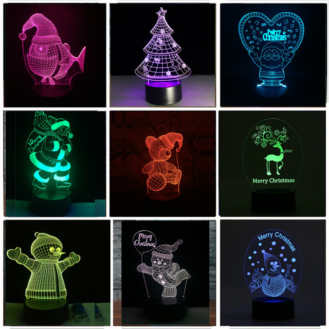 indoor Christmas Lights 3D Night Light Snowman with Scarf Hat Design Cute New Year Gift for Children Kids Christmas Light