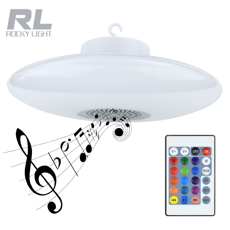 LED RGB music bulb 85-265V 30W E27 UFO bulb 24 key remote control