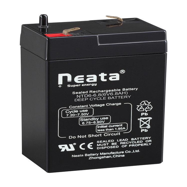 Neata Hot selling sealed Valve Regulated 6v 6.8ah 20hr rechargeable battery for scales solar lamps