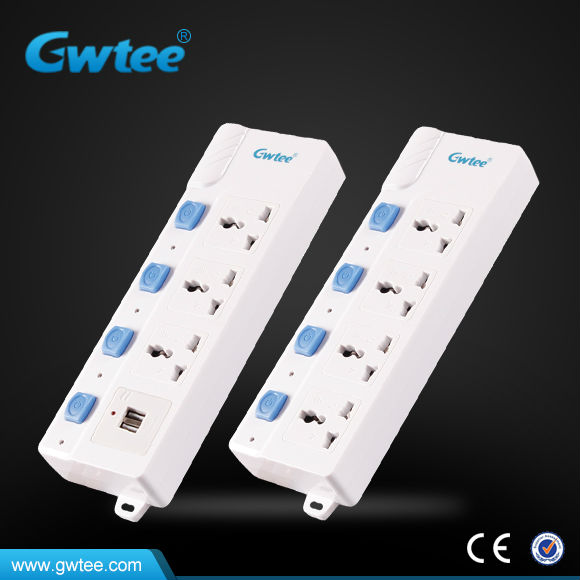 CE mark 4way independent switches dustproof universal sockets