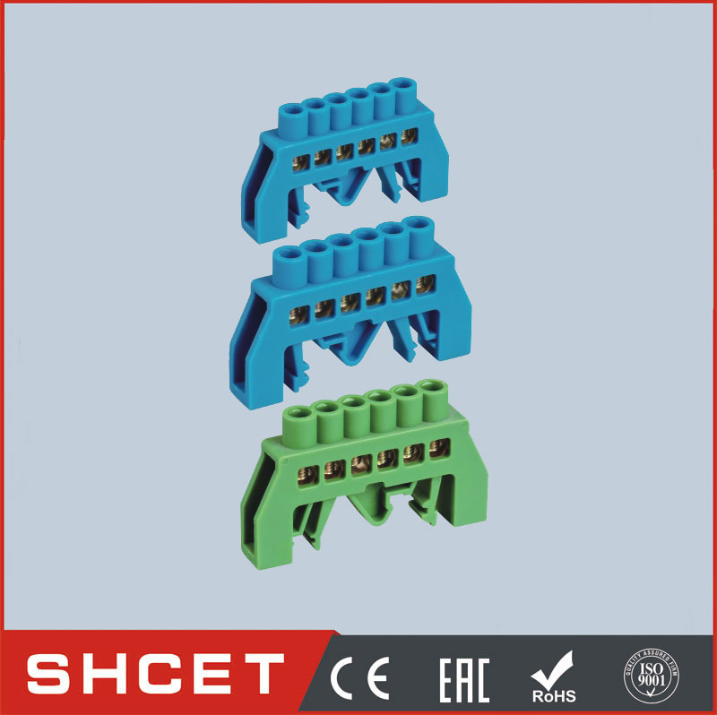 CET03-0609 Distribution Box Mounted Din Rail Brass Busbar Electrical Terminal Block