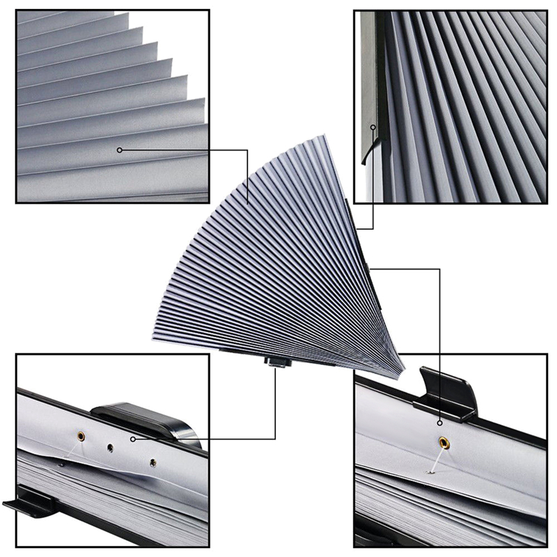 Latest 45 Cm Long Folding Front Windscreen Shade for Car SUV Truck Retractable Rear Window Sunshades Sun Visor UV Protection