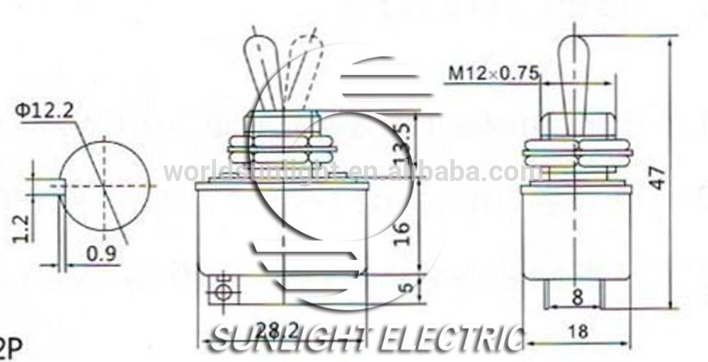 KN3-1X1(KN3-1) 2A 250VAC ON-OFF SPST 2P medium toggle switch