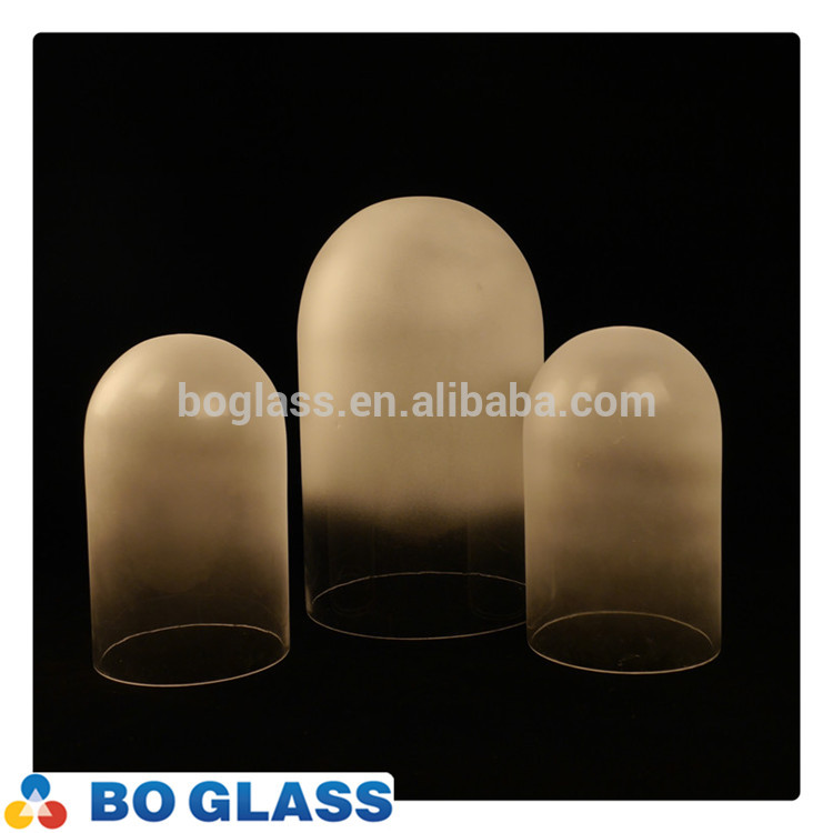 gradual frosted pyrex glass dome for lighting; borosilicate glass dome