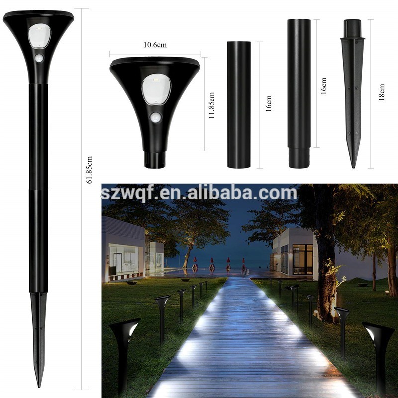 White light color super bright smd5730 led pir motion sensing garden stake light for lawn park pathway illumination