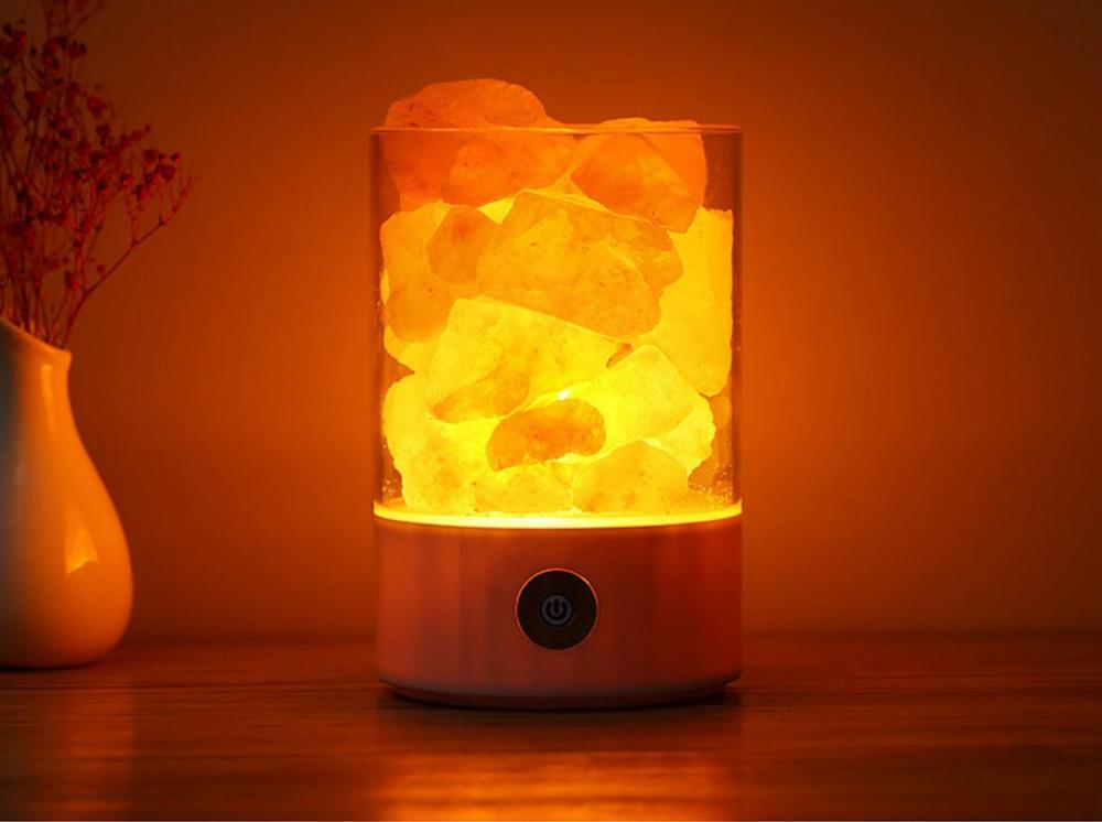 Himalayan Salt LED Light, Modern Arts & Crafts with Japanese Style, 7 Color Changing with USB Plug