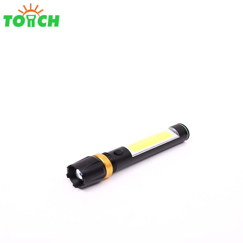 Multifunction COB Zoom Rechargeable Led light flashlight for camping&hiking