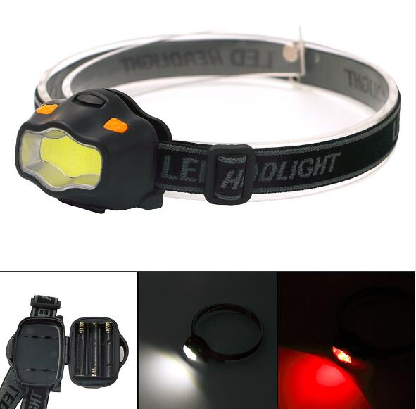 Camping Headlamp Emergency Headlight Plastic AAA Battery COB LED Headlamp