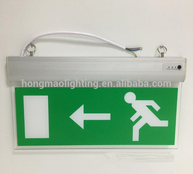 2018 new factory price wholesale price down stair Emergency acrylic exit sign board or Fixture fire exit sign led