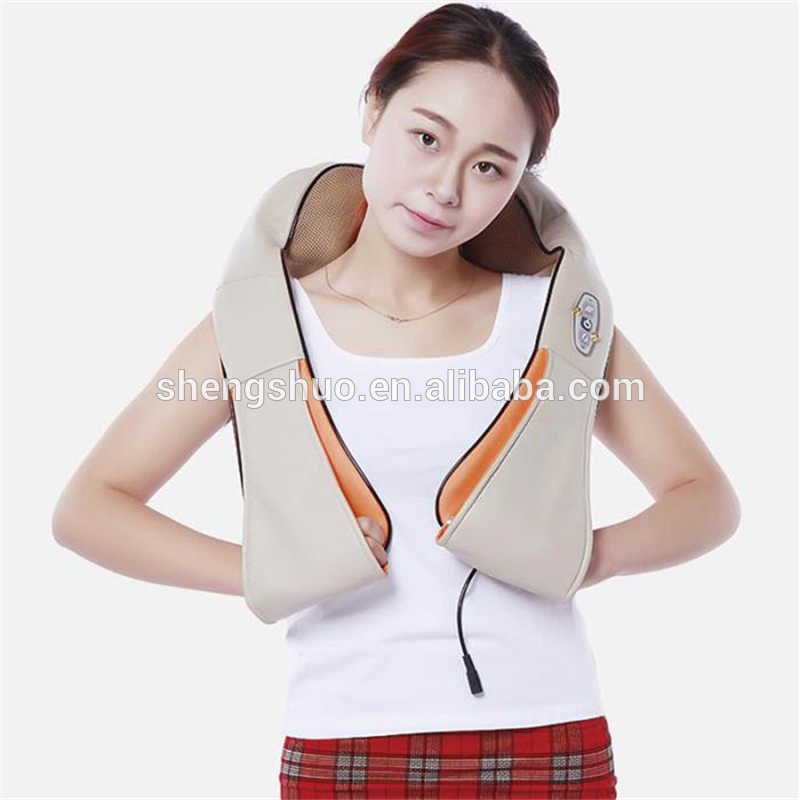 Multi function High Quality Cervical Back Neck Massage Shawl Electric Roller Heat Device Manual Home Car Massage Tool