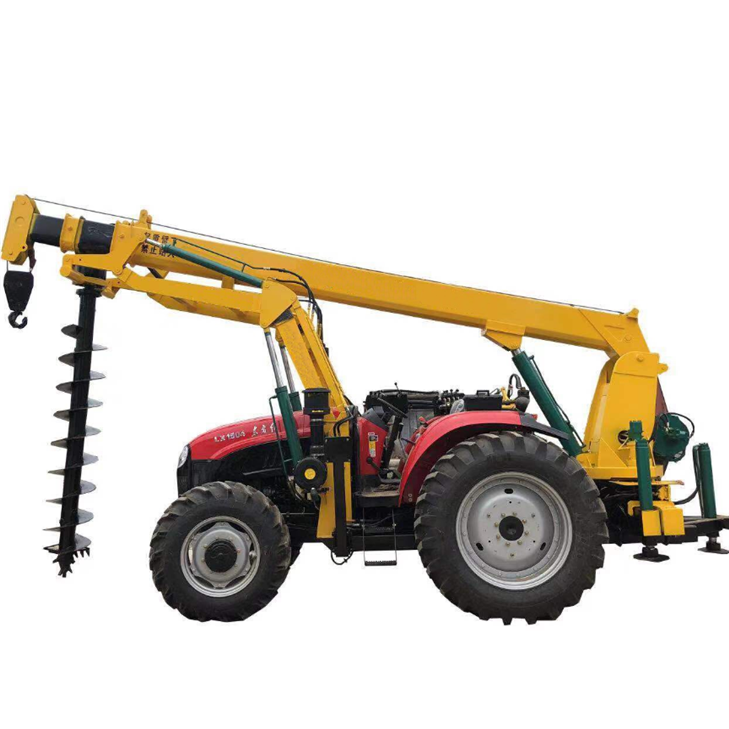 Hydraulic Solar Pile Driver Used for Photovoltaic System Installation  with  tractor and crane