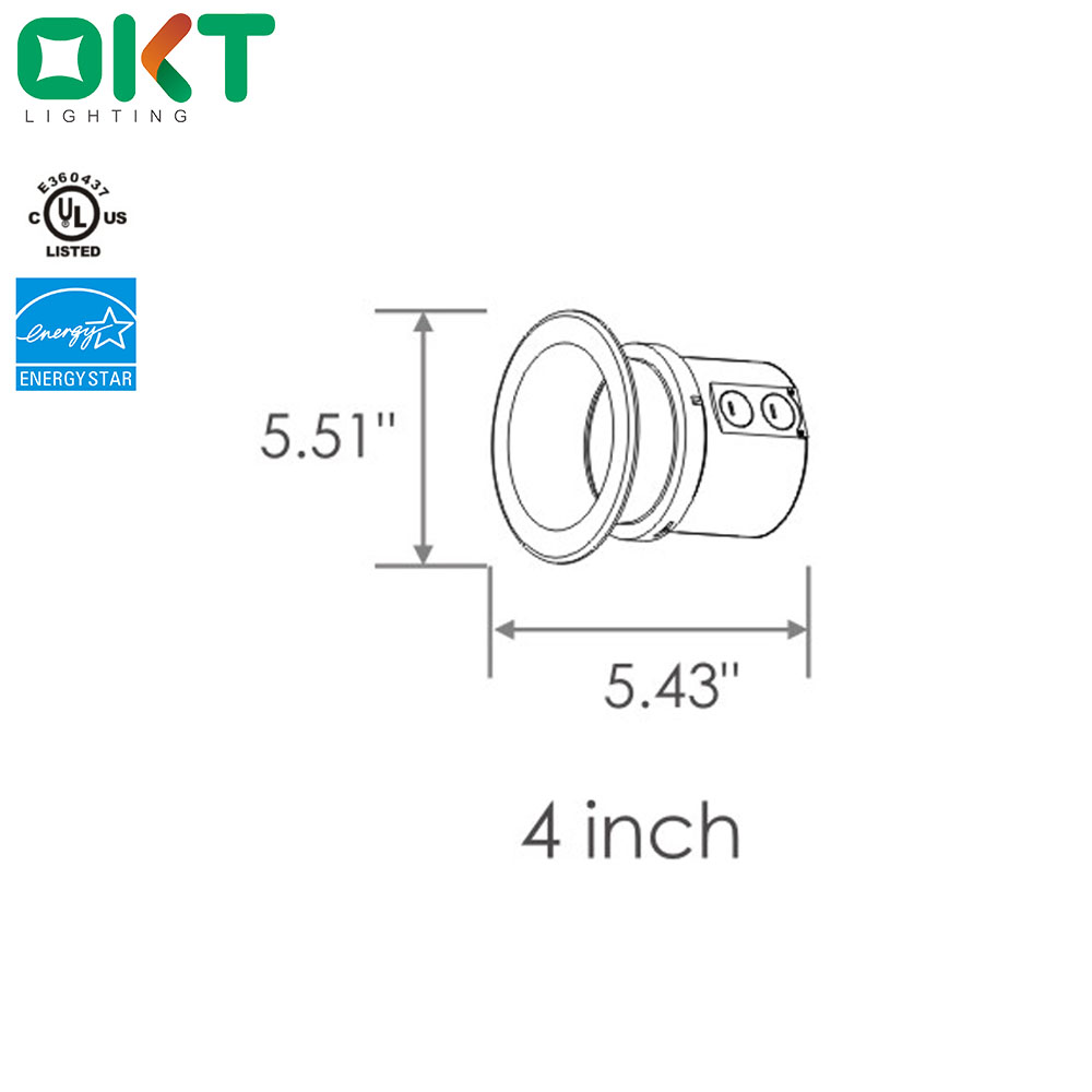 OKT 4 in. Canless Retrofit LED Downlight Recessed Ceiling Light for indoor