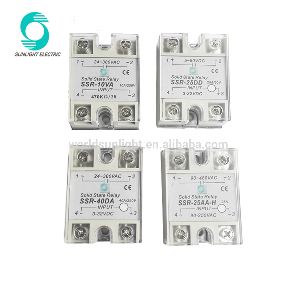 SSR-AA-H series 10A 16A 25A 40A 50A 60A 75A 90A 100A 120A ac to ac single phase ssr solid state relay