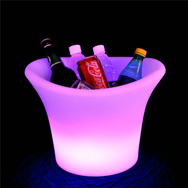 PE plastic led light bar wine ice bucket