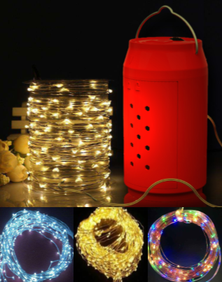 Christmas diy 33ft 100 led copper wire string lights salt water led light string