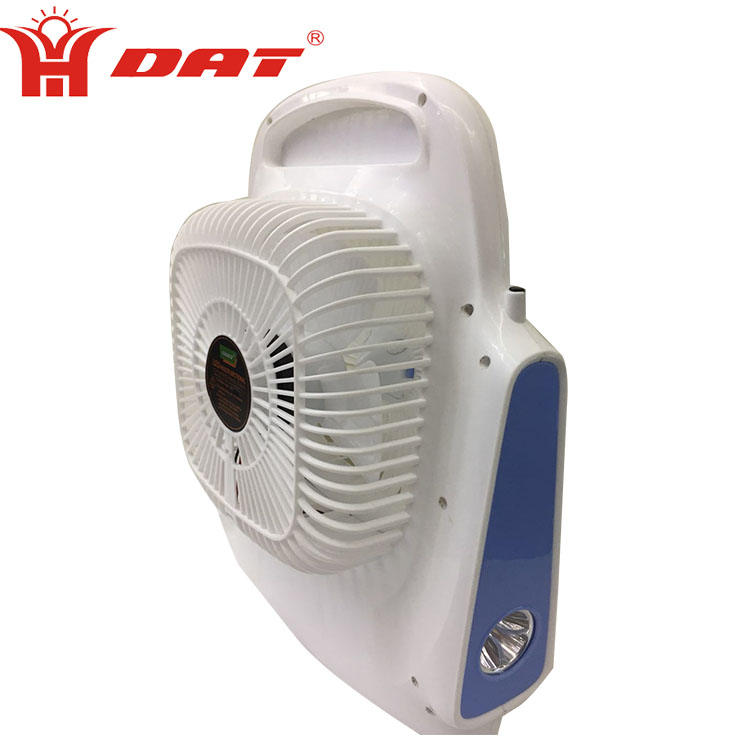 Factory sale electric fan with LED light for home use rechargeable electric fan with USB mobile phone charger function