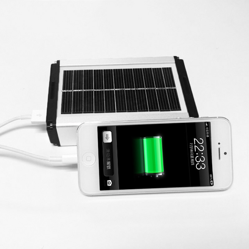 Outdoor USB Battery Rechargeable Portable Handheld LED Solar Emergency light with Mobile Phone Charger