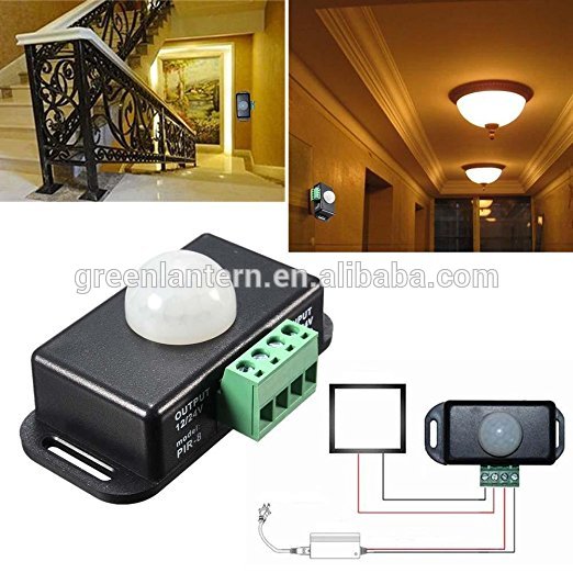 Hot sale DC 12V/24V 8A Automatic Body Infrared PIR Motion Sensor Switch For LED Light with factory price