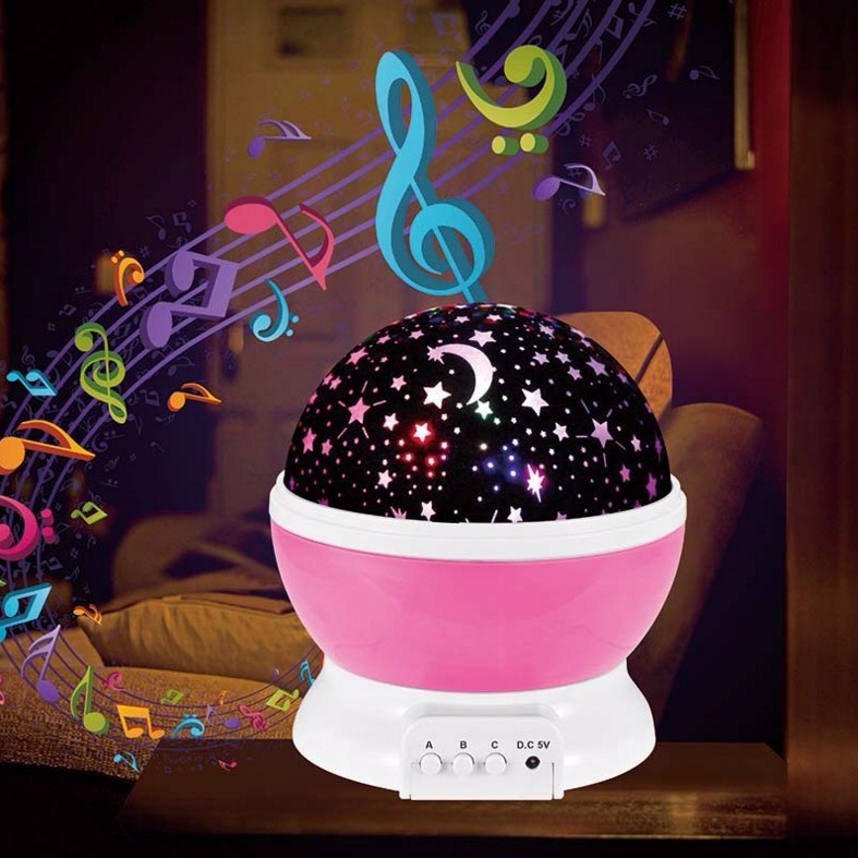 Music Player Night Sky Star Projector Clock Night Light