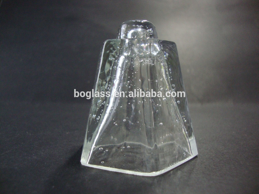 Pressed bubble glass shade, with one end open and one end closed in high quality