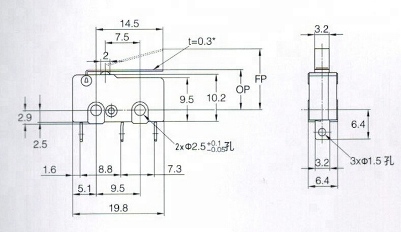 IP40 IP67 S-5GL kw 3 pins spdt hinge lever type 5A 125VAC/3A 250VAC types of micro switch microswitch