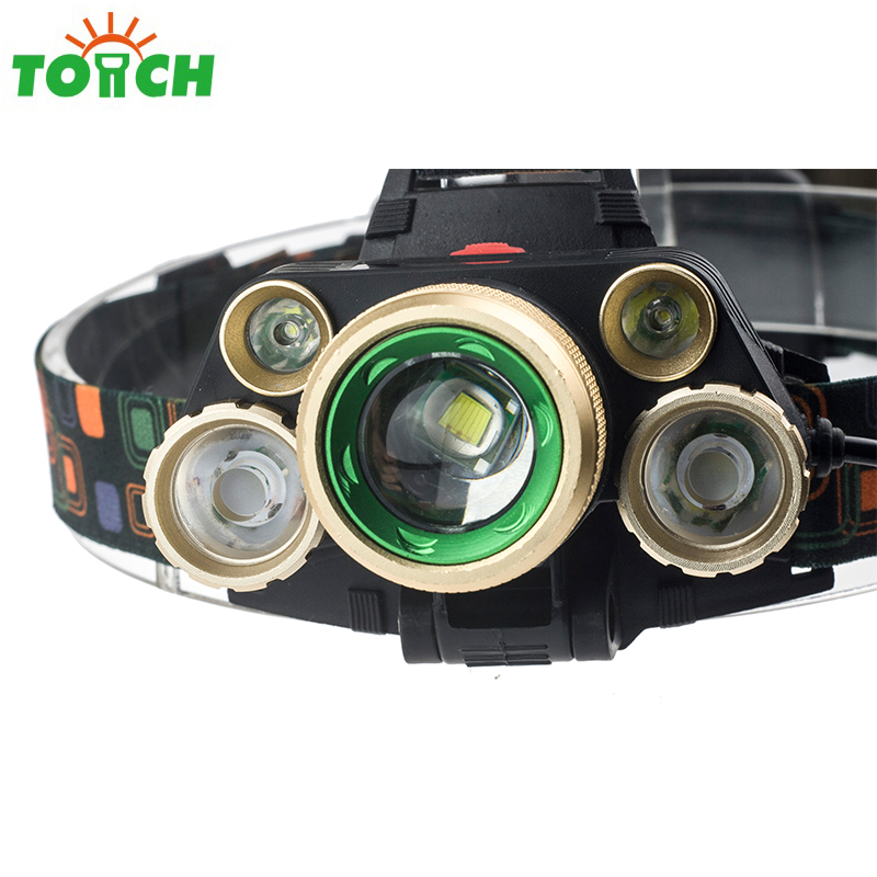 Aluminum Alloy high power Led strong light headlamp tactical rechargeable head lantern for camping climbing
