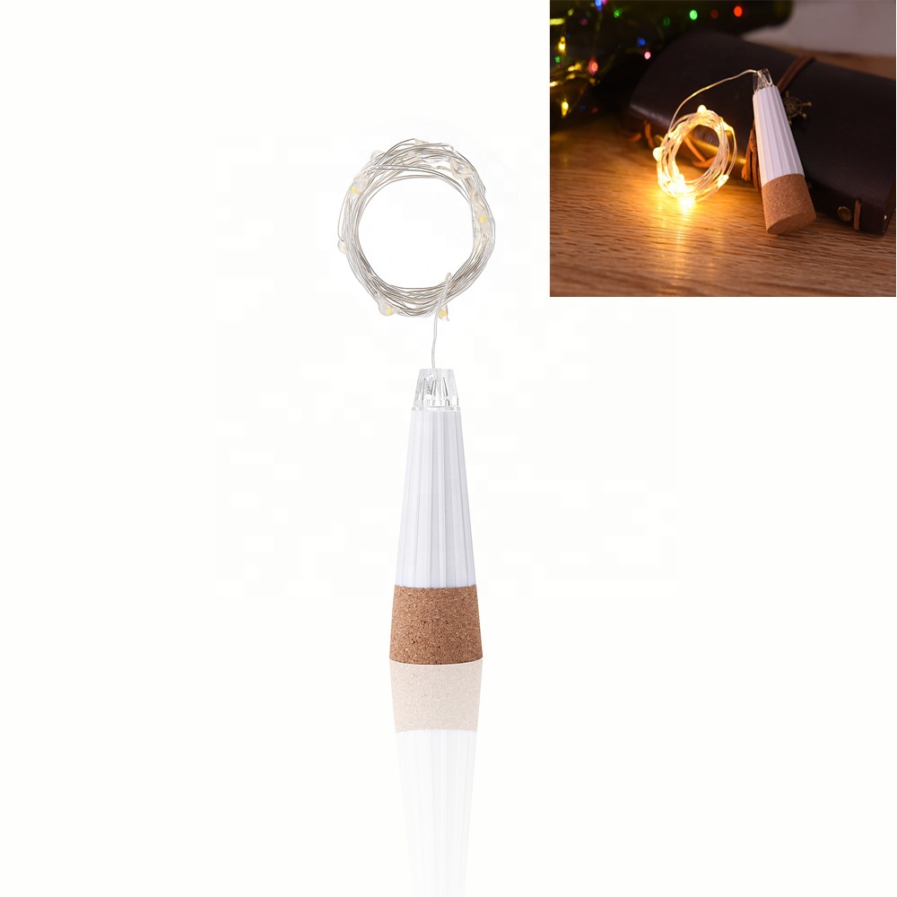 USB Powered Rechargeable Copper cork String Lights - 15LED 28Inch Wire String Lights for Bottle DIY, Wedding