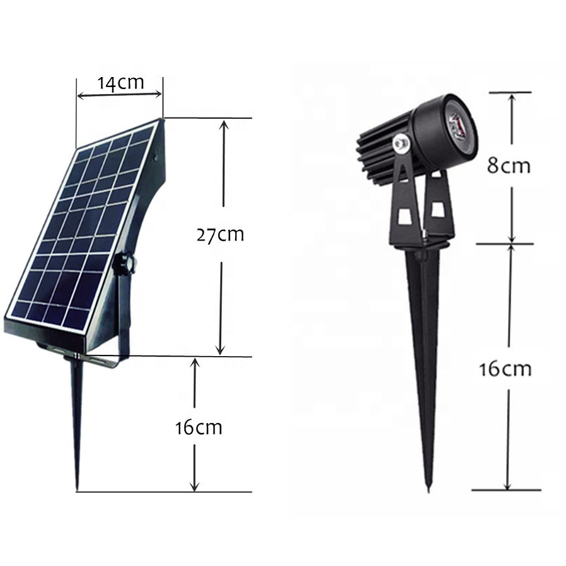 Colorful solar led sensor post spotlighting wall outdoor solar garden stake led light waterproof lawn spike spotlight