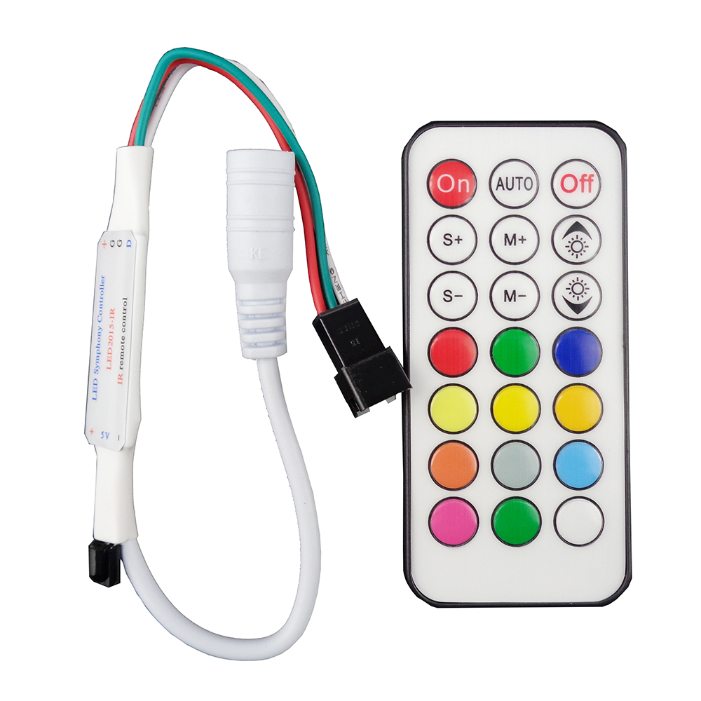 LED Controller with IR Remote Control LED2017-IR (RGB, WS2811, WS2812, WS2813, 5-24 V)