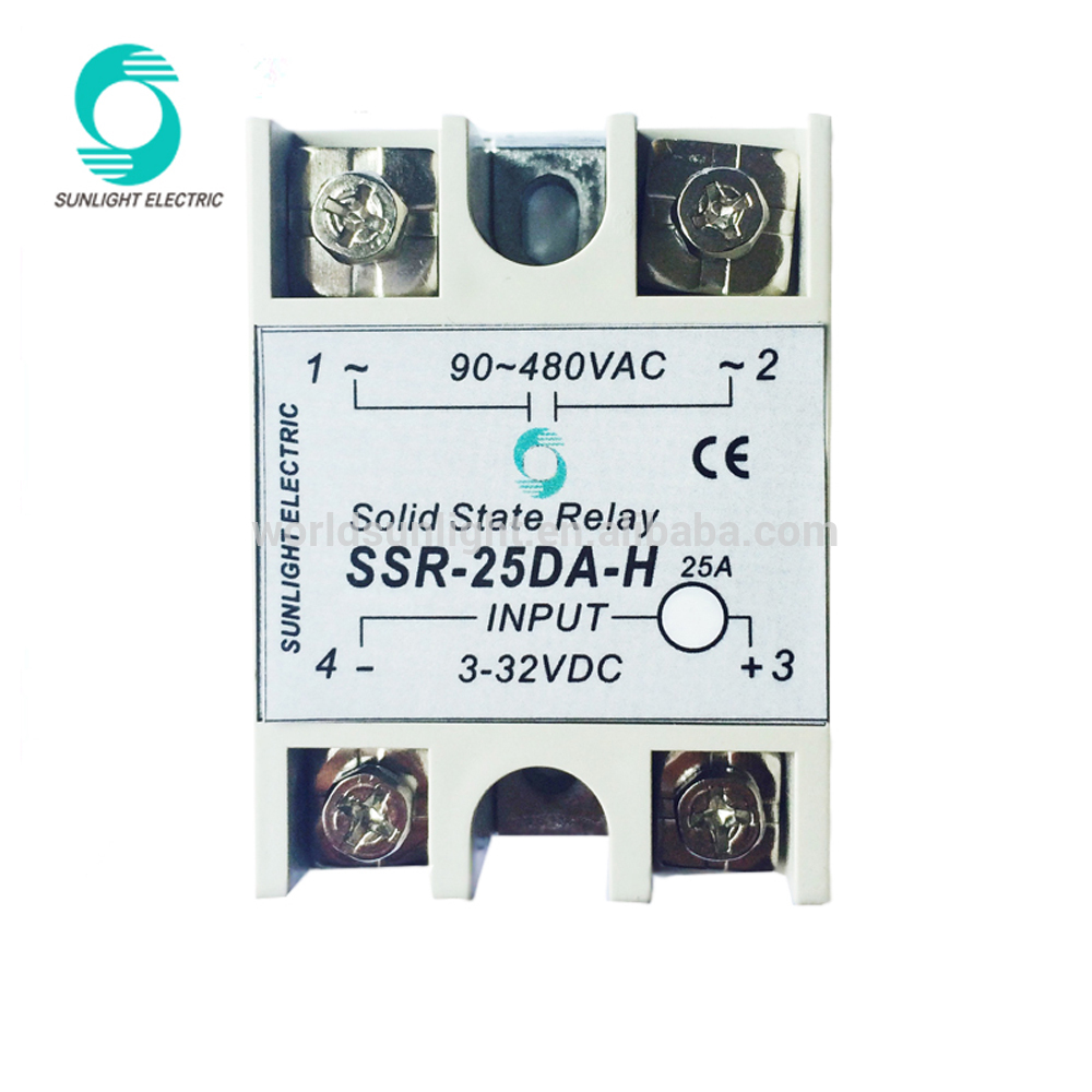 SSR-DA-H series 3-32VDC to 90-480VAC 10A 16A 25A 40A 50A 60A 75A 90A 100A 120A single phase dc to cc ssr solid state relay