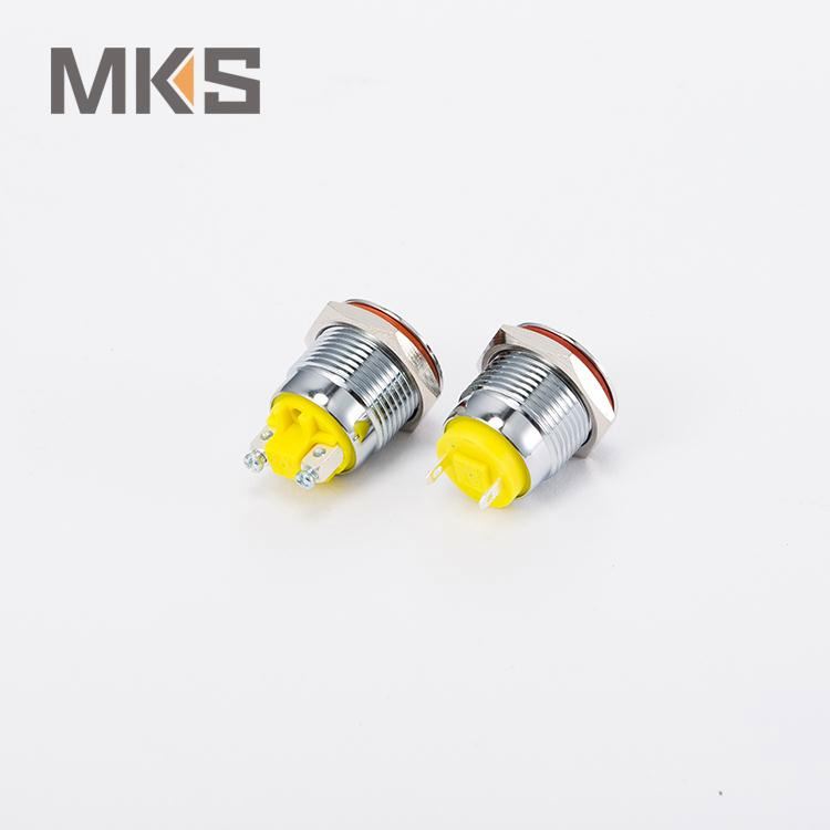 momentary illuminated with wire 25mm metal push button switch