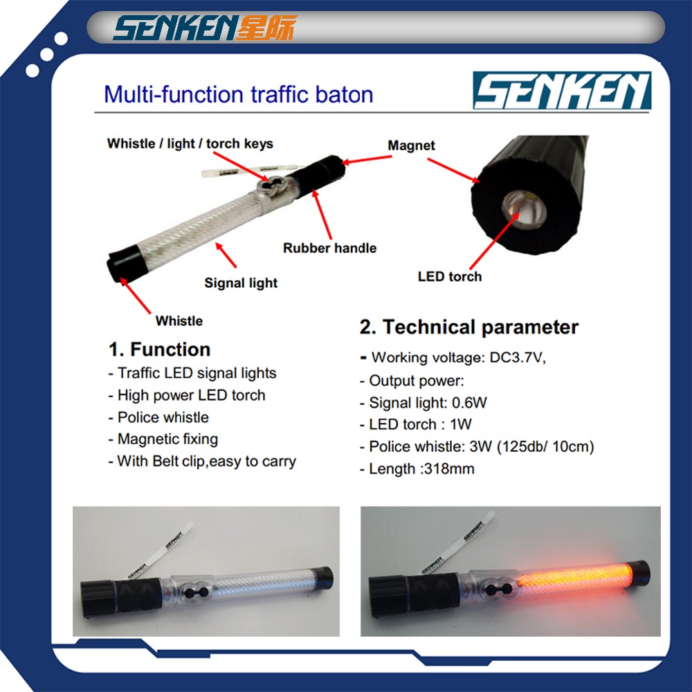 Senken Outdoor Safety Traffic Signal Control Warning LED Light Flashing Baton