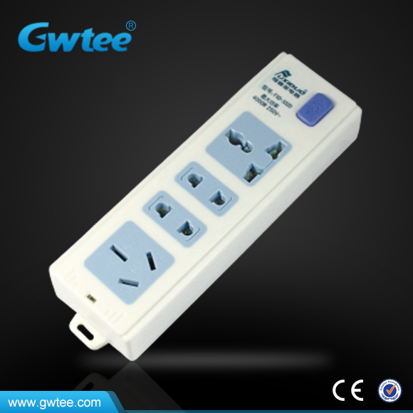 3-pin 10 way multiple group universal power socket fxd-327A with surge protector