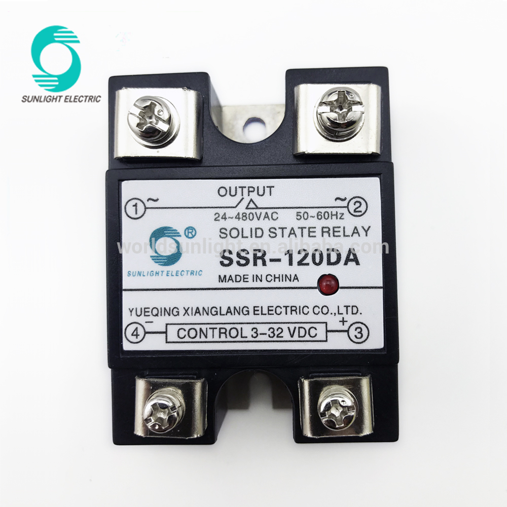 Xianglang Electric S48120D SSR-120DA 120Amp 3-32VDC to 24-480VAC 1 phase ssr solid state relay