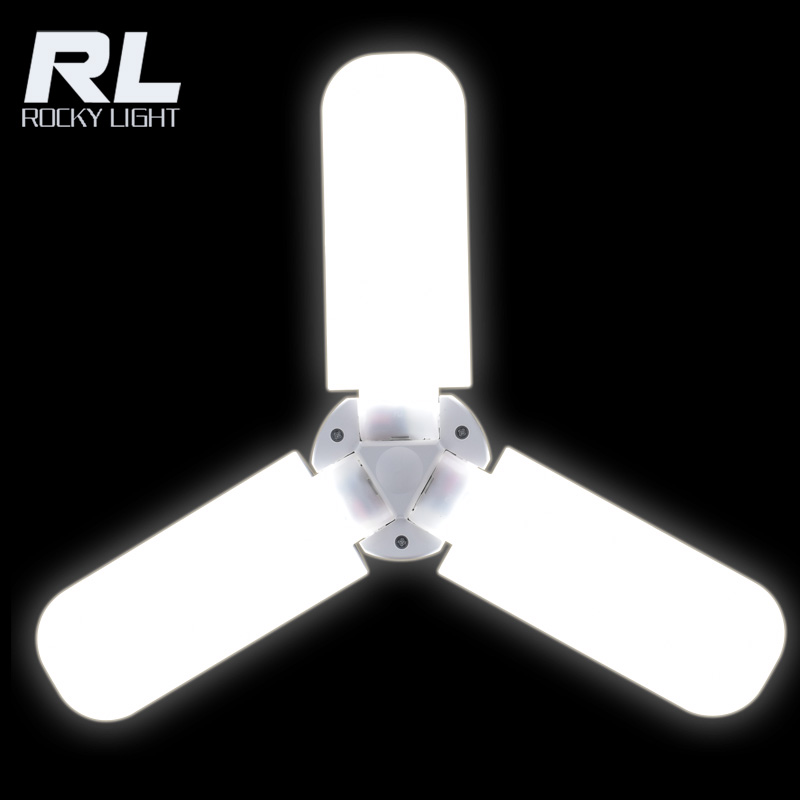 RL High Bright Foldable Fan Blade LED Bulb Light E27 Base 3000K 6500K energy saving bulb