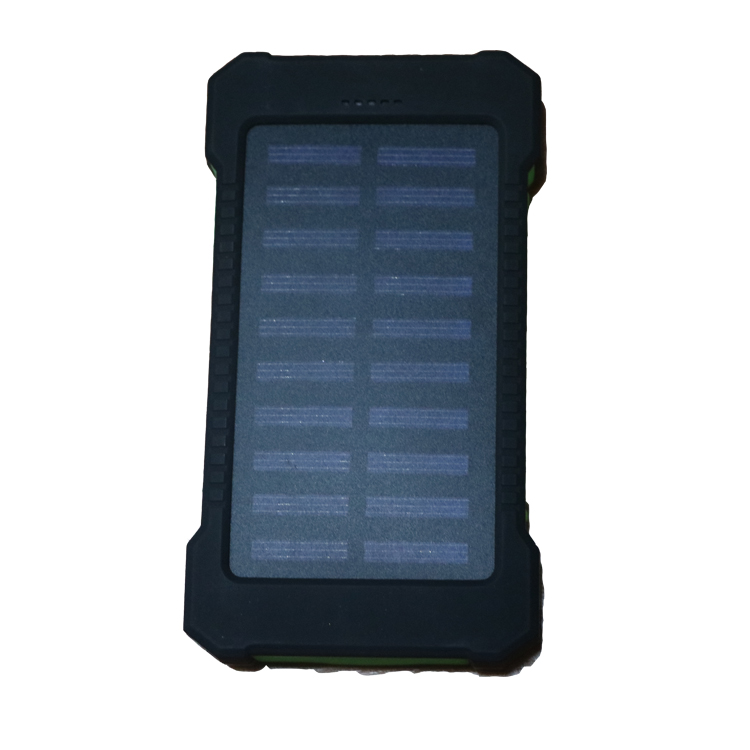 Dual USB Ports 6000mAh Solar Power Bank with 5 LED Light