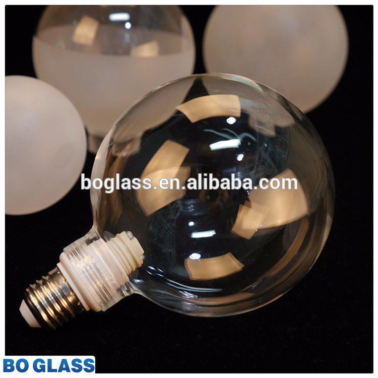 clear glass ball with interior thread for lighting from factory