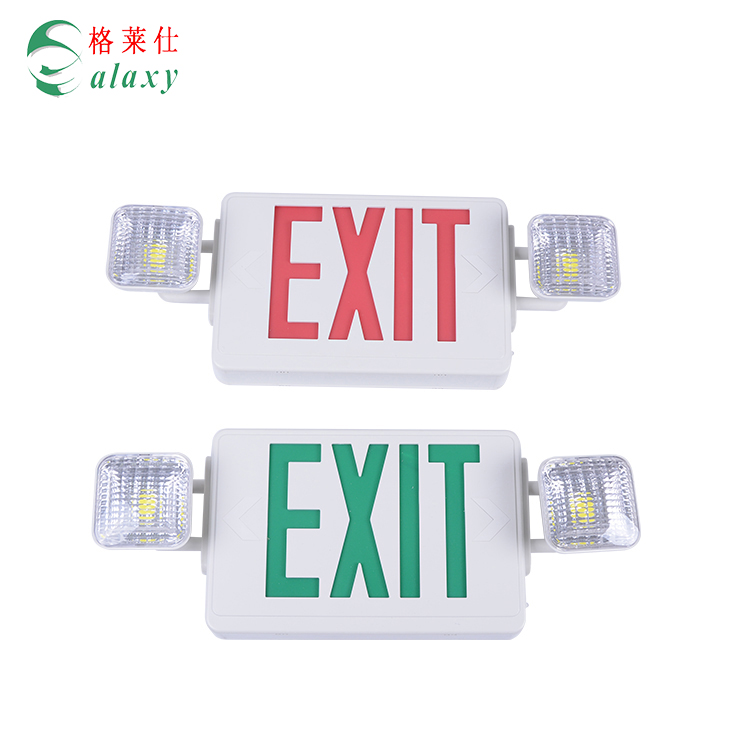 2019 Multiple installation movable head battery backup fire sign led emergency combo exit light