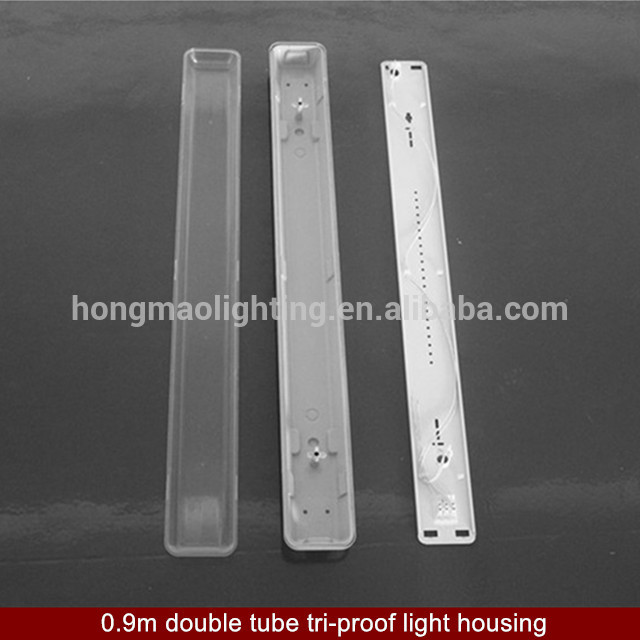 2017 new design 0.9m double tube ip65 25w linear tri-proof light housing without led tube